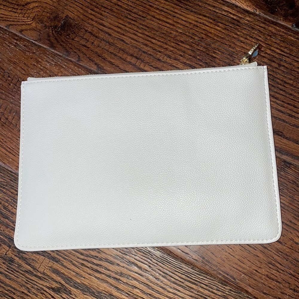 Katie Loxton White Pebbled Leather Make Up Pouch - Picture 3 of 5